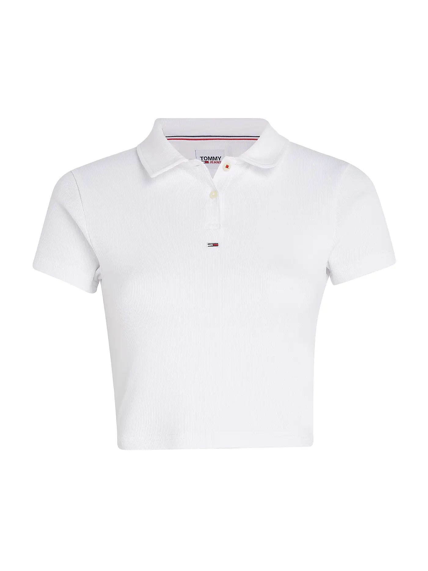 TOMMY JEANS | Poloshirt Cropped Fit | weiss